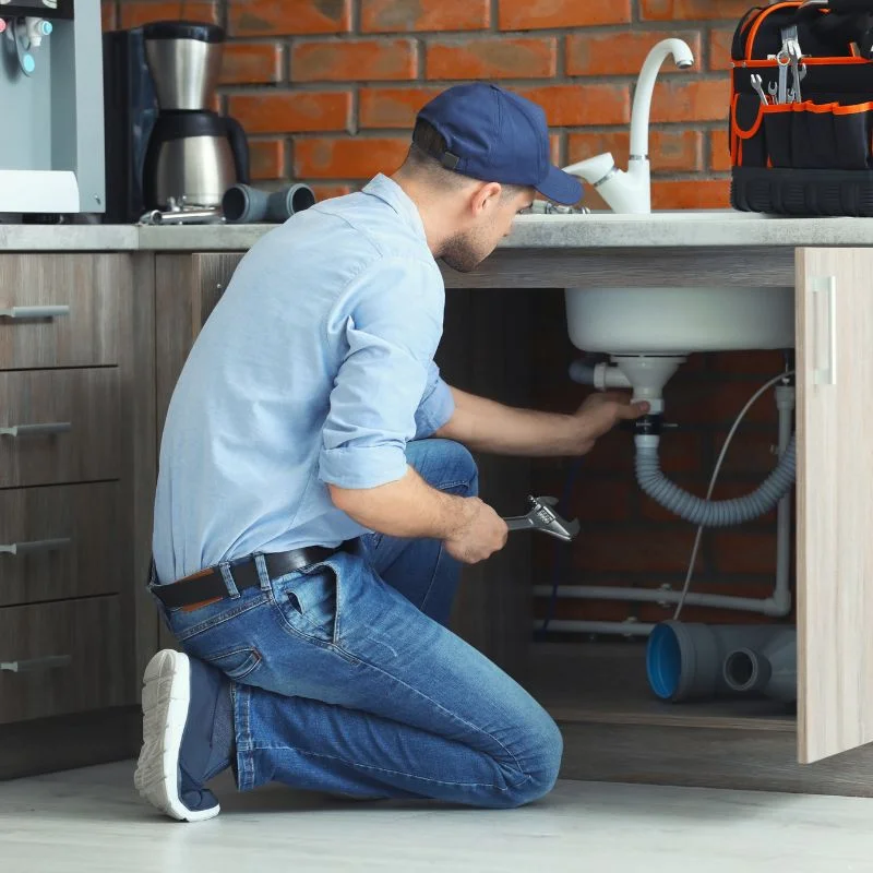 plumber fixing sink